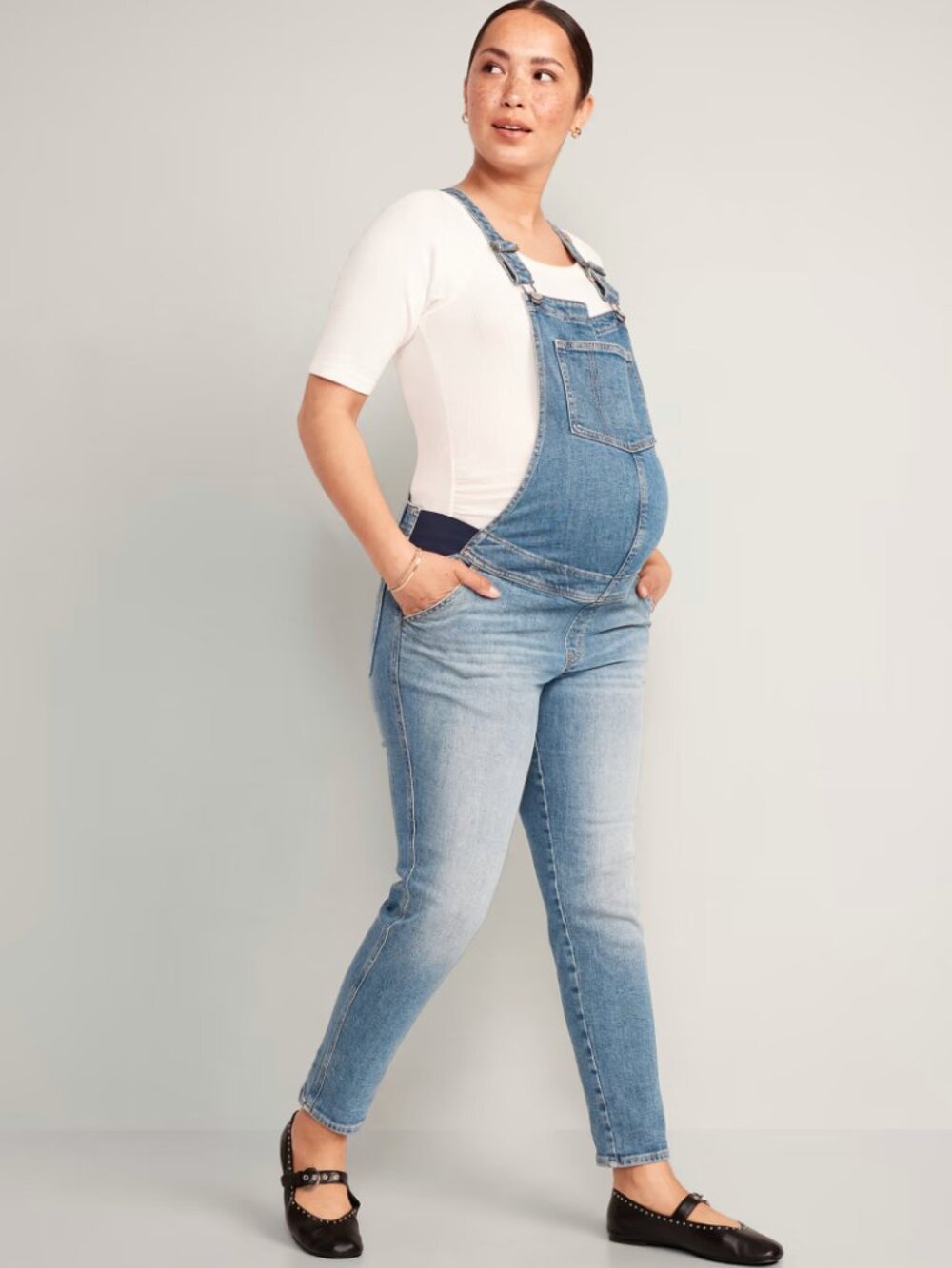 6 Long/Tall - Maternity Side-Panel Overalls - Old Navy